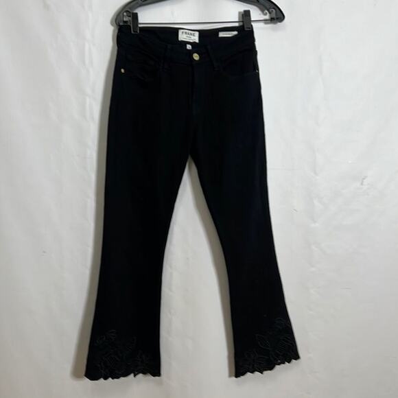 FRAME DEMIN LE‎ CROP MINI BLACK JEANS SIZE 26 - Picture 1 of 7